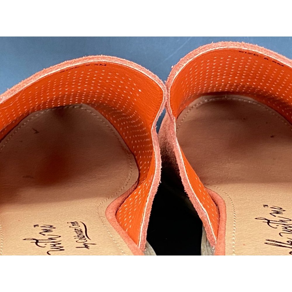 Coldwater Creek "Walk With Me" Orange Women's Size 6.5M Slides Suede Slip On - Picture 6 of 10